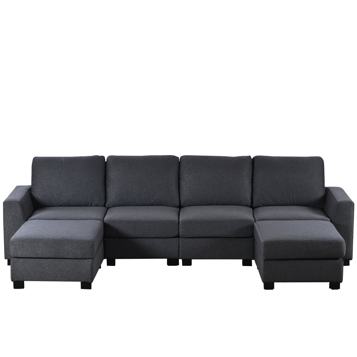 3 Pieces U shaped Sofa with Removable Ottomans | Home Elegance USA