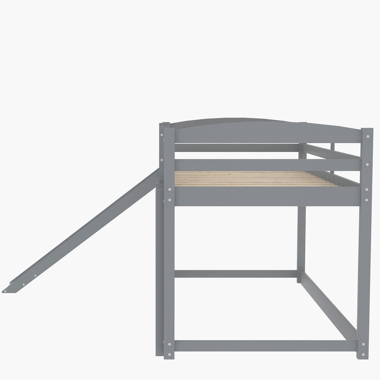 Twin over Twin Bunk Bed with Convertible Slide and Ladder , Gray(Old SKU:WF281725AAE) - Home Elegance USA