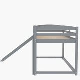 Twin over Twin Bunk Bed with Convertible Slide and Ladder , Gray(Old SKU:WF281725AAE) - Home Elegance USA