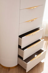 Laura Gold Detailed Chest made with Wood in White - Home Elegance USA