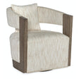 Calloway Peak Swivel Chair in Daphne Parchment Fabric & Mink Finish – Hooker Furniture