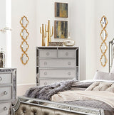 Modern Traditional Style 1pc Bedroom Chest of Drawers Embossed Textural Fronts Silver Finish - Home Elegance USA