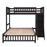 Wooden Twin Over Full Bunk Bed With Six Drawers And Flexible Shelves,Bottom Bed With Wheels,Espresso(OLD SKU:LP000531AAP) - Home Elegance USA