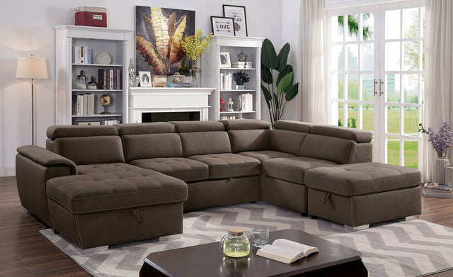 Hugo - Sectional - Light Brown - Home Elegance USA