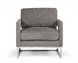 Modrest Edna Modern Dark Grey Fabric Accent Chair - Home Elegance USA