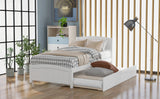 Twin size Platform Bed with Trundle, White - Home Elegance USA