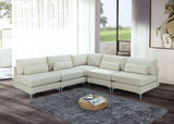 Julia - Modular Sectional 5 Piece - Cream - Fabric - Home Elegance USA