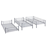 Twin-Twin-Twin Triple Bed with Built-in Ladder, Divided into Three Separate Beds,Gray(OLD SKU:LP000097AAE) - Home Elegance USA