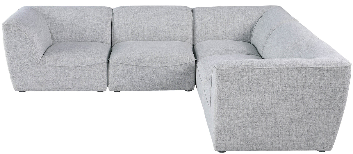 Miramar - Modular Sectional 5 Piece - Gray - Fabric - Modern & Contemporary - Home Elegance USA