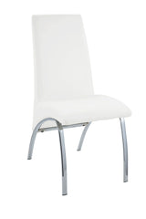 ACME Pervis Side Chair (Set-2) in White PU & Chrome 71107 - Home Elegance USA