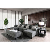 Lowry - Sectional & Ottoman - Gray - Home Elegance USA