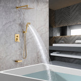 Shower System with Tub Spout Bath Shower Faucet Set 10 Inch Rain Shower with Handheld Spray Pressure Balance