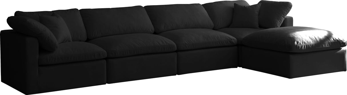 Plush - Cloud Modular Sectional 5 Piece - Black - Fabric - Home Elegance USA