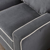 Living Room Sofa with Storage Dark Grey Corduroy - Home Elegance USA