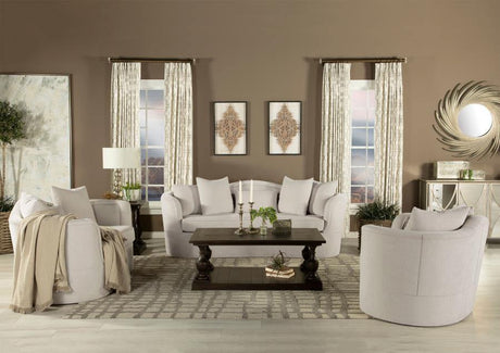 Kamilah - 3 Piece Living Room Set (Sofa, Loveseat, Chair) - White - Home Elegance USA