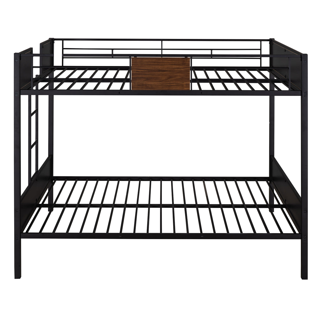 Full-over-full bunk bed modern style steel frame bunk bed with safety rail, built-in ladder for bedroom, dorm, boys, girls, adults(OLD SKU: MF190840AAD) - Home Elegance USA