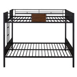 Full-over-full bunk bed modern style steel frame bunk bed with safety rail, built-in ladder for bedroom, dorm, boys, girls, adults(OLD SKU: MF190840AAD) - Home Elegance USA