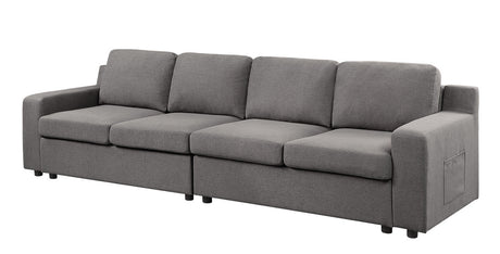 Waylon Gray Linen 4-Seater Sofa with Pockets - Home Elegance USA