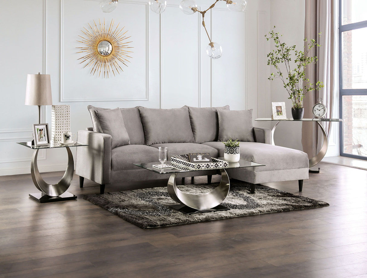 Koniz - Sectional - Light Gray - Home Elegance USA