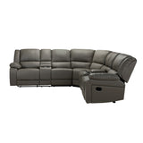 Sectional Manual Reclining Sofa GREY PU（W223S00029、W223S00070。Size difference, See Details in page.） - Home Elegance USA