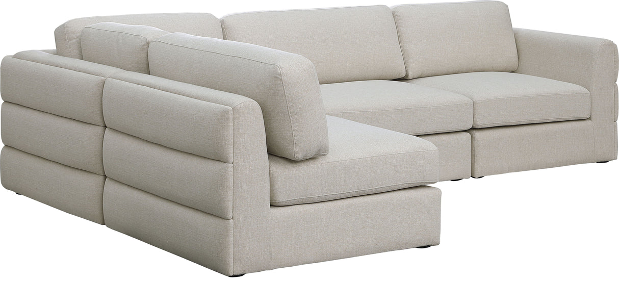 Beckham - Modular Sectional 4 Piece - Beige - Fabric - Home Elegance USA