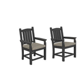 HDPE Dining Chair, Gray, With Cushion, Set of 2