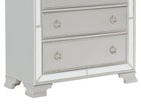 Modern Traditional Style 1pc Bedroom Chest of Drawers Embossed Textural Fronts Silver Finish - Home Elegance USA