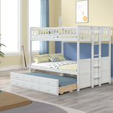 FULL OVER FULL BUNKBED WITH TWIN TRUNDLE AND 3 DRAWERS - Home Elegance USA