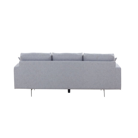 Modern Three Seat Sofa Couch with 2 Pillows, Light Grey Perfect for Every Occasion Home Elegance USA