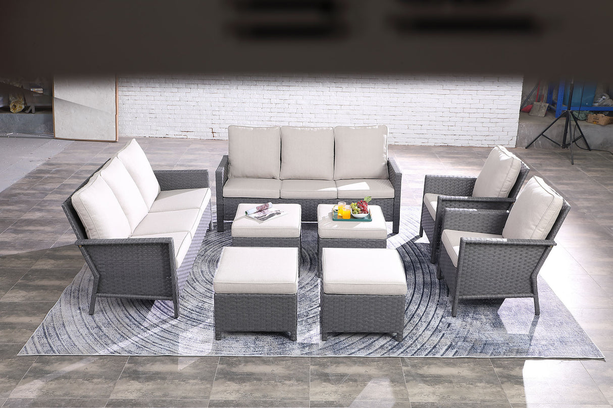 outdoor wicker sectional sofa set 1S+1S+3S+3S