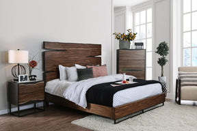 Fulton - 5 Piece Queen Bedroom Set With 2Ns - Dark Oak / Dark Walnut