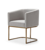 Modrest Yukon Modern Light Grey Fabric & Antique Brass Dining Chair - Home Elegance USA