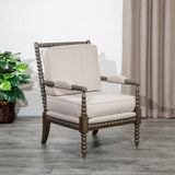 Spindle Chair, Weathered Gray, Beige - Home Elegance USA