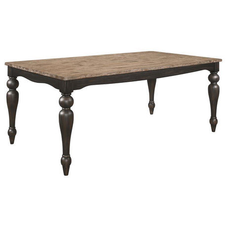 Dining Table - Brown Brushed And Charcoal Sandthrough - Home Elegance USA