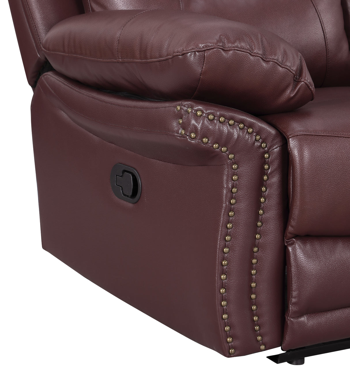 Global United  Leather Air Upholstered Reclining Sofa with Fiber Back Home Elegance USA