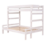 Twin over Full Wood Bunk Bed with 2 Drawers, White - Home Elegance USA