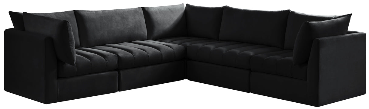 Jacob - Modular Sectional 5 Piece - Black - Fabric - Home Elegance USA