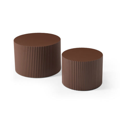 Nesting Table Set of 2, MDF Coffee Table set for Living Room/Leisure Area,Brown - Home Elegance USA