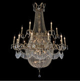 Aico Furniture - Summer Palace Clear Glass Antique Brass 30 Light Chandelier - Aic-Lt-Ch906-30Abr