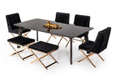 Vig Furniture - Modrest Chadwick Modern Ebony & Rosegold Dining Table - Vghb297T3-Ebn