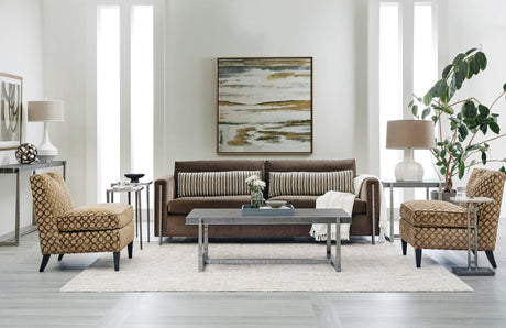 Chapman Mixed Media Console Table Gray Faux Shagreen – Hooker Furniture