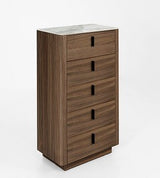 Vig Furniture Modrest Chelton- Contemporary Walnut and White Ceramic Chest