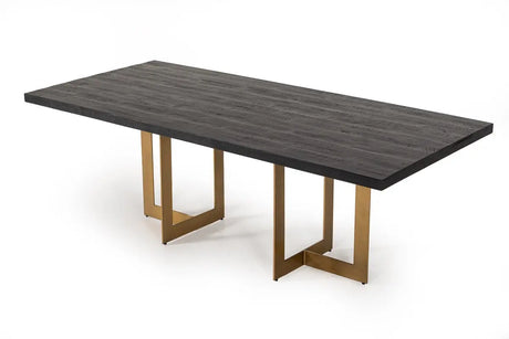 Vig Furniture - Modrest Cheryl Modern Black Acacia & Antique Brass Dining Table - Vglbowen-Dt220