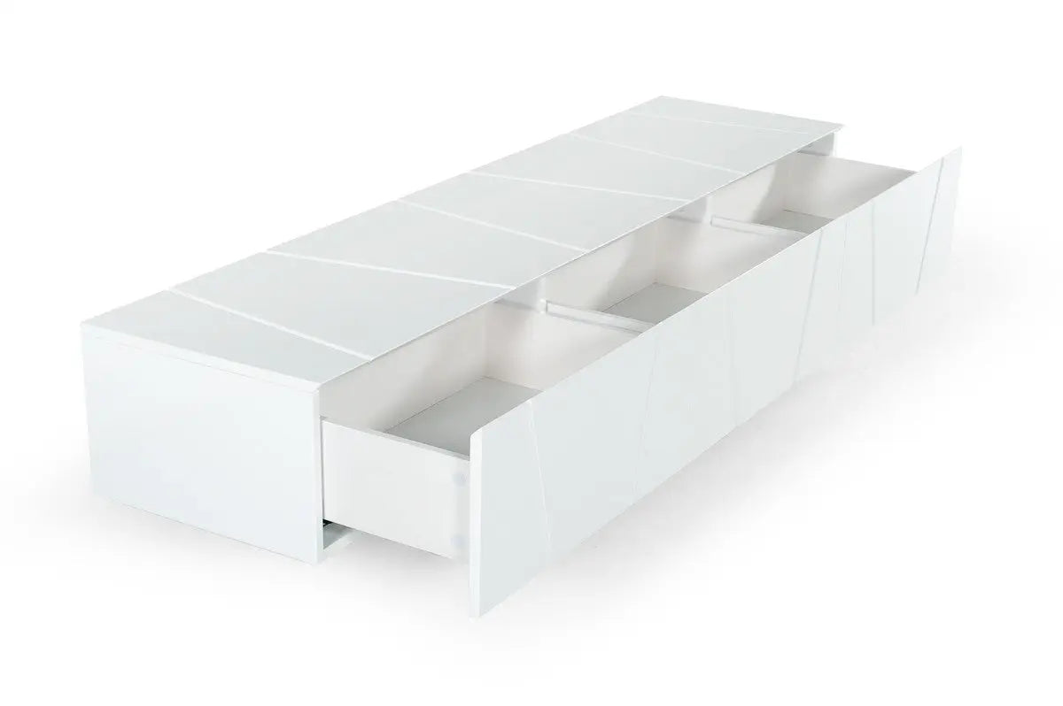 Vig Furniture - Modrest Chrysler Modern White Tv Stand - Vgvctv8978-Wht