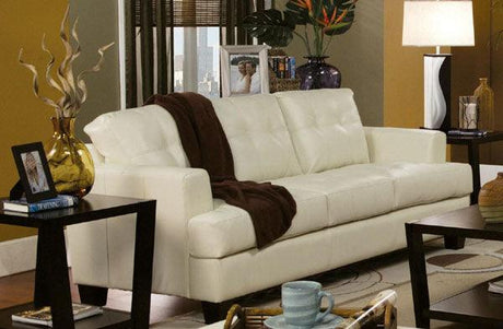 Coaster Furniture - Samuel Cream Leather Sleeper Sofa and Loveseat Set - 501690-92