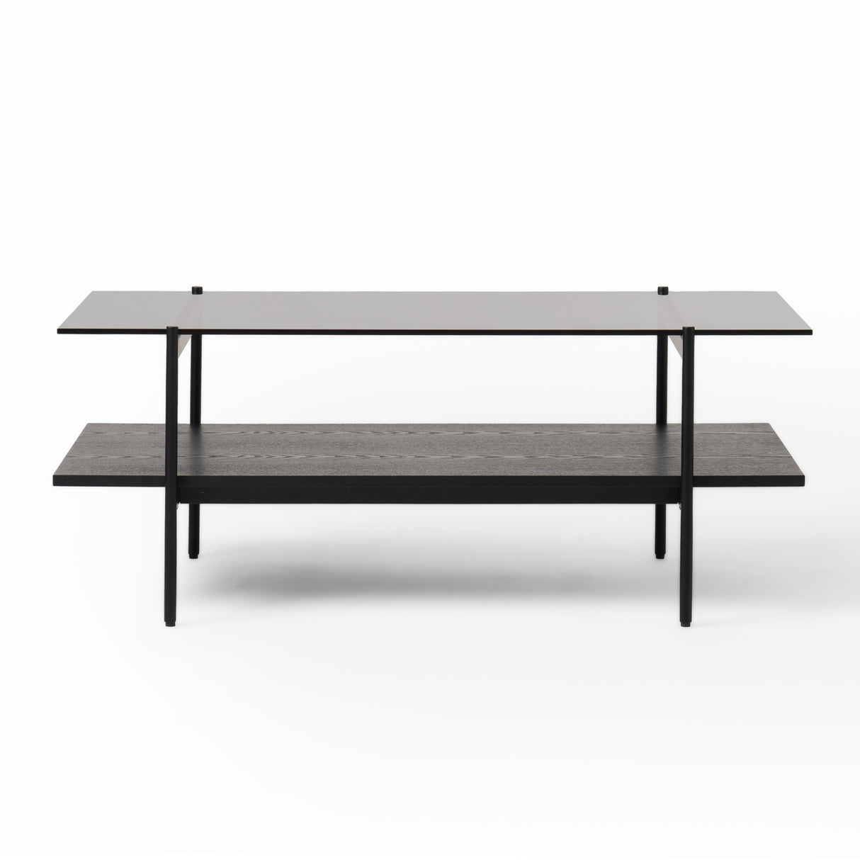 Vig Furniture Modrest Conley - Mid-Century Modern Grey Glass + Black Ash Coffee Table