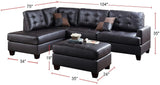 Contemporary Sectional Sofa Espresso Faux Leather Cushion Tufted Reversible 3pc Sectional Sofa L/R Chaise Ottoman Living Room Furniture - Home Elegance USA