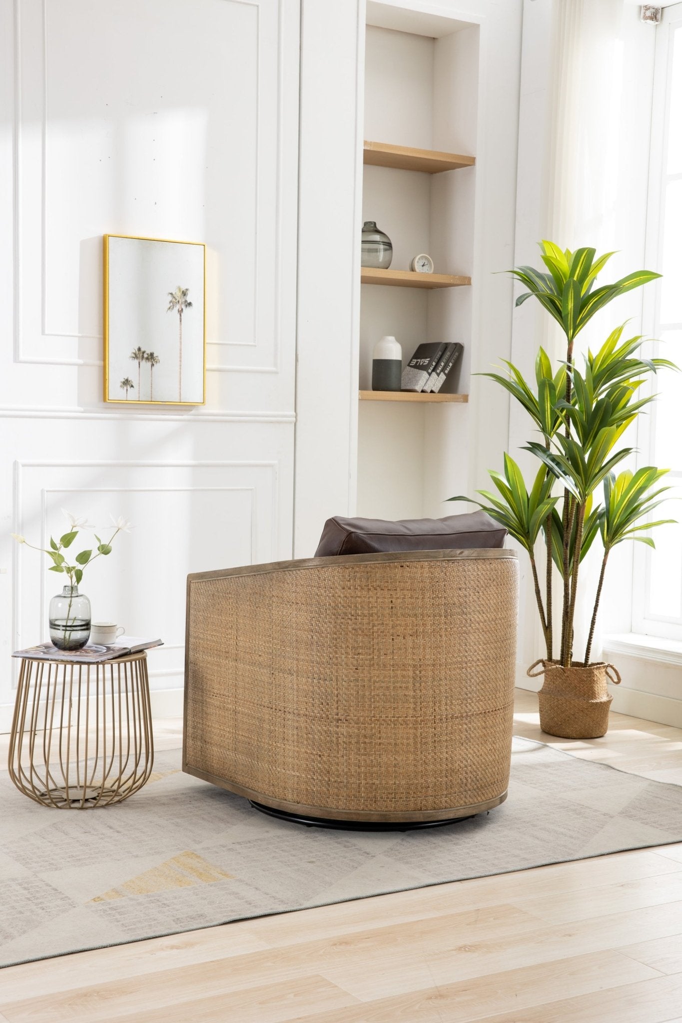 COOLMORE Swivel Barrel Chair, Comfy Round Accent Sofa Chair for Living Room, 360 Degree Swivel Barrel Club Chair, Leisure Arm Chair for Nursery, Hotel, Bedroom, Office, Lounge - Home Elegance USA