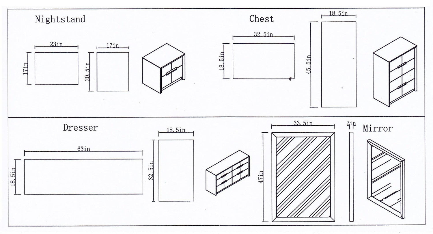 J&M Furniture - Copenhagen 5 Piece King Bedroom Set - 18777-E-5Set