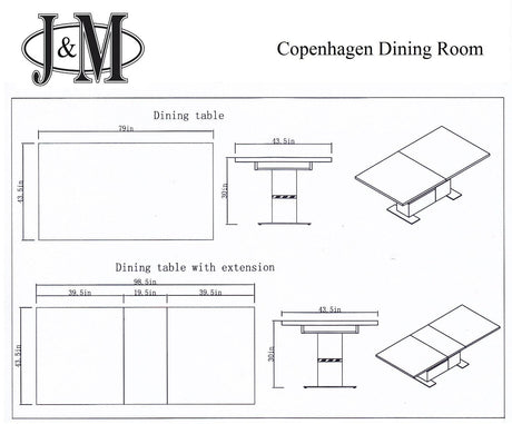 Copenhagen Dining Table - 17778-Dt | J&M